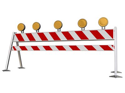 barrera defensiva roja y blanca